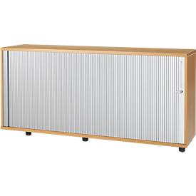 Schäfer Shop Select Anstellquerrollladenschrank, aus Holz, 2 Fachböden, B 1600 mm x T 421 x H 750 mm, Buche