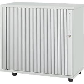 Schäfer Shop Select Anstellquerrollladenschrank, aus Holz, 2 Fachböden, B 800 mm x T 421 x H 750 mm, lichtgrau