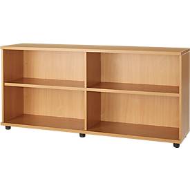Schäfer Shop Select Anstellregal, aus Holz, 2 Fachböden, B 1600 mm x T 421 x H 750 mm, Buche