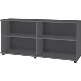 Schäfer Shop Select Anstellregal, aus Holz, 2 Fachböden, B 1600 mm x T 421 x H 750 mm, graphit