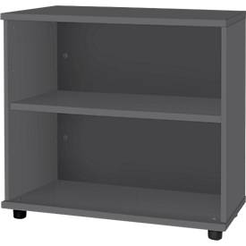 Schäfer Shop Select Anstellregal, aus Holz, 2 Fachböden, B 800 mm x T 421 x H 750 mm, graphit