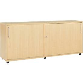 Schäfer Shop Select Anstellschiebetürenschrank, aus Holz, 2 Fachböden, B 1600 mm x T 421 x H 750 mm, Ahorn