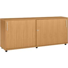 Schäfer Shop Select Anstellschiebetürenschrank, aus Holz, 2 Fachböden, B 1600 mm x T 421 x H 750 mm, Buche