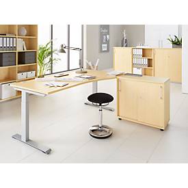 Schäfer Shop Select Anstellschiebetürenschrank, aus Holz, 2 Fachböden, B 800 mm x T 421 x H 750 mm, Ahorn