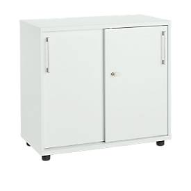 Schäfer Shop Select Anstellschiebetürenschrank, aus Holz, 2 Fachböden, B 800 mm x T 421 x H 750 mm, lichtgrau