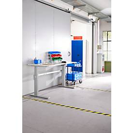 Schäfer Shop Select Arbeitstisch, elektrisch höhenverstellbar, Rechteck, C-Fuß, B 1600 x T 800 x H 725-1185 mm, lichtgrau/weißaluminium 