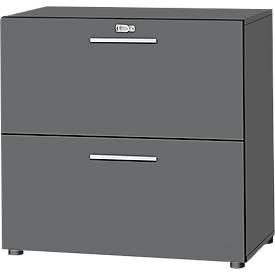 Schäfer Shop Select Armoire à dossiers suspendus SET UP, 2 tiroirs à dossiers suspendus, verrouillable, l. 800 x P 420 x H 744 mm, 