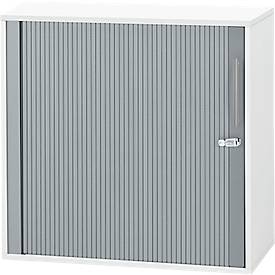 Schäfer Shop Select Armoire à rideau coulissant transversal Start Off, 2 HC, verrouillable, l. 800 x P 420 x H 744 mm, bois, blanc 