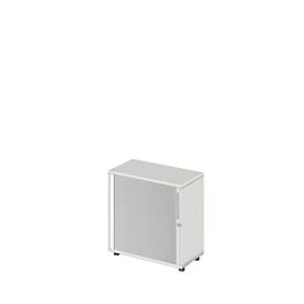 Schäfer Shop Select Armoire à rideau coulissant transversal Start Off, 2 HC, verrouillable, l. 800 x P 420 x H 744 mm, bois, gris clair 