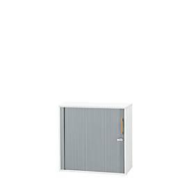 Schäfer Shop Select Armoire à rideau transversal Start Off Wood, 2 HC, verrouillable, bois, L 800 x P 420 x H 788 mm, blanc