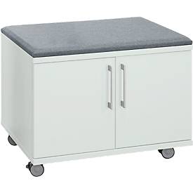 Schäfer Shop Select Armoire à roulettes, avec fonction d'assise, L 800 x P 450 x H 590 mm, gris clair