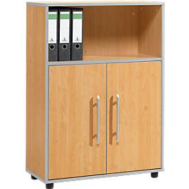 Schäfer Shop Select Armoire combinée Moxxo IQ, bois, 2 portes battantes, 1 compartiment ouvert, 3 HC, l. 801 x P 362 x H 1115 mm, coloris hêtre 