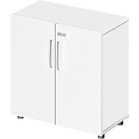 Schäfer Shop Select Armoire LOGIN, 2 hauteurs de classeurs, L 800 x P 420 x H 788 mm, blanc/blanc