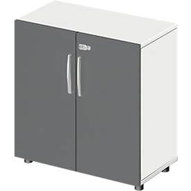 Schäfer Shop Select Armoire LOGIN, 2 hauteurs de classeurs, L 800 x P 420 x H 788 mm, blanc/graphite