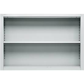 Schäfer Shop Select Aufsatzregal MS, 2 OH, B 1200 x T 400 x H 800 mm, Stahlblech, Lichtgrau
