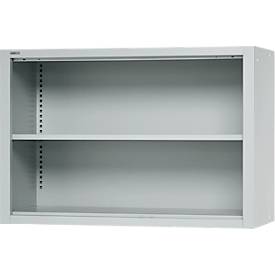 Schäfer Shop Select Aufsatzregal MS, 2 OH, B 1200 x T 400 x H 800 mm, Stahlblech, Lichtgrau