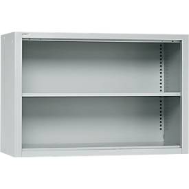 Schäfer Shop Select Aufsatzregal MS, 2 OH, B 1200 x T 400 x H 800 mm, Stahlblech, Lichtgrau