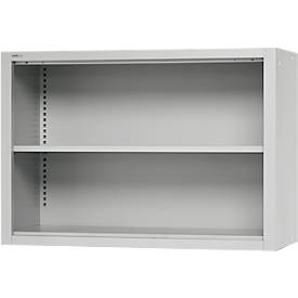 Schäfer Shop Select Aufsatzregal MS, 2 OH, B 1200 x T 400 x H 800 mm, Stahlblech, Lichtgrau