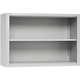 Schäfer Shop Select Aufsatzregal MS, 2 OH, B 1200 x T 400 x H 800 mm, Stahlblech, Lichtgrau