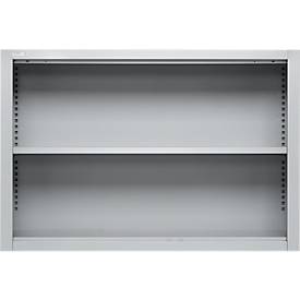 Schäfer Shop Select Aufsatzregal MS, 2 OH, B 1200 x T 400 x H 800 mm, Stahlblech, Weißaluminium