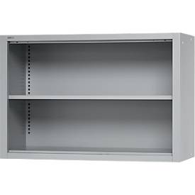 Schäfer Shop Select Aufsatzregal MS, 2 OH, B 1200 x T 400 x H 800 mm, Stahlblech, Weißaluminium