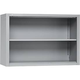 Schäfer Shop Select Aufsatzregal MS, 2 OH, B 1200 x T 400 x H 800 mm, Stahlblech, Weißaluminium