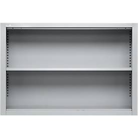 Schäfer Shop Select Aufsatzregal MS, 2 OH, B 1200 x T 400 x H 800 mm, Stahlblech, Weißaluminium