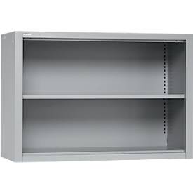 Schäfer Shop Select Aufsatzregal MS, 2 OH, B 1200 x T 400 x H 800 mm, Stahlblech, Weißaluminium