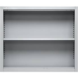 Schäfer Shop Select Aufsatzregal MS, 2 OH, B 800 x T 400 x H 800 mm, Stahlblech, Lichtgrau