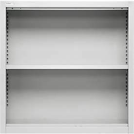 Schäfer Shop Select Aufsatzregal MS, 2 OH, B 800 x T 400 x H 800 mm, Stahlblech, Lichtgrau