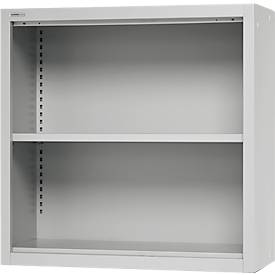 Schäfer Shop Select Aufsatzregal MS, 2 OH, B 800 x T 400 x H 800 mm, Stahlblech, Lichtgrau