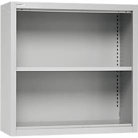Schäfer Shop Select Aufsatzregal MS, 2 OH, B 800 x T 400 x H 800 mm, Stahlblech, Lichtgrau