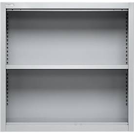 Schäfer Shop Select Aufsatzregal MS, 2 OH, B 800 x T 400 x H 800 mm, Stahlblech, Weißaluminium