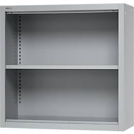 Schäfer Shop Select Aufsatzregal MS, 2 OH, B 800 x T 400 x H 800 mm, Stahlblech, Weißaluminium