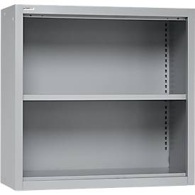 Schäfer Shop Select Aufsatzregal MS, 2 OH, B 800 x T 400 x H 800 mm, Stahlblech, Weißaluminium