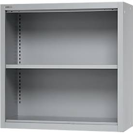 Schäfer Shop Select Aufsatzregal MS, 2 OH, B 800 x T 400 x H 800 mm, Stahlblech, Weißaluminium