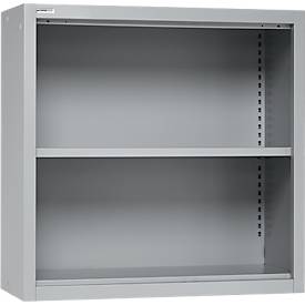 Schäfer Shop Select Aufsatzregal MS, 2 OH, B 800 x T 400 x H 800 mm, Stahlblech, Weißaluminium