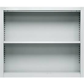 Schäfer Shop Select Aufsatzregal MS, 2 OH, B 950 x T 400 x H 800 mm, Stahlblech, Lichtgrau