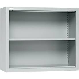 Schäfer Shop Select Aufsatzregal MS, 2 OH, B 950 x T 400 x H 800 mm, Stahlblech, Lichtgrau
