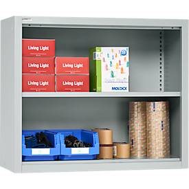 Schäfer Shop Select Aufsatzregal MS, 2 OH, B 950 x T 400 x H 800 mm, Stahlblech, Lichtgrau