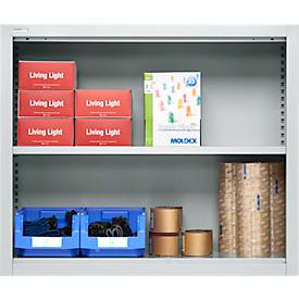 Schäfer Shop Select Aufsatzregal MS, 2 OH, B 950 x T 400 x H 800 mm, Stahlblech, Lichtgrau