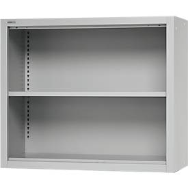 Schäfer Shop Select Aufsatzregal MS, 2 OH, B 950 x T 400 x H 800 mm, Stahlblech, Lichtgrau