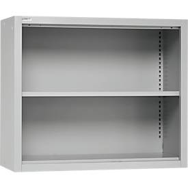 Schäfer Shop Select Aufsatzregal MS, 2 OH, B 950 x T 400 x H 800 mm, Stahlblech, Lichtgrau