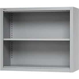 Schäfer Shop Select Aufsatzregal MS, 2 OH, B 950 x T 400 x H 800 mm, Stahlblech, Weißaluminium