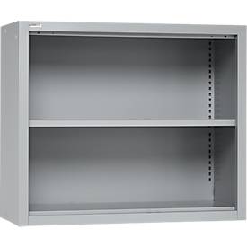 Schäfer Shop Select Aufsatzregal MS, 2 OH, B 950 x T 400 x H 800 mm, Stahlblech, Weißaluminium