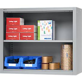 Schäfer Shop Select Aufsatzregal MS, 2 OH, B 950 x T 400 x H 800 mm, Stahlblech, Weißaluminium