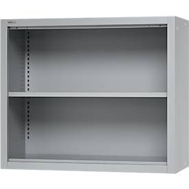 Schäfer Shop Select Aufsatzregal MS, 2 OH, B 950 x T 400 x H 800 mm, Stahlblech, Weißaluminium