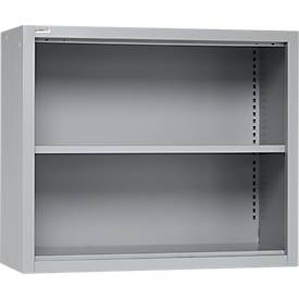 Schäfer Shop Select Aufsatzregal MS, 2 OH, B 950 x T 400 x H 800 mm, Stahlblech, Weißaluminium
