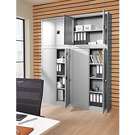 Schäfer Shop Select Aufsatzschrank, abschließbar, Höhe 800 mm, Breite 950 mm, weißaluminium RAL 9006
