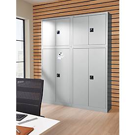 Schäfer Shop Select Aufsatzschrank, abschließbar, Höhe 800 mm, Breite 950 mm, weißaluminium RAL 9006